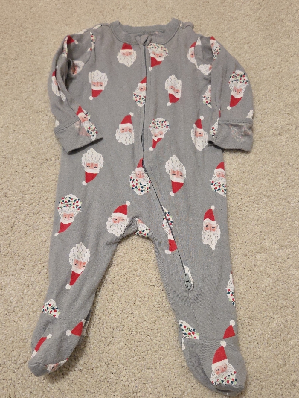 Old Navy Xmas Print Sleeper 3-6 Months